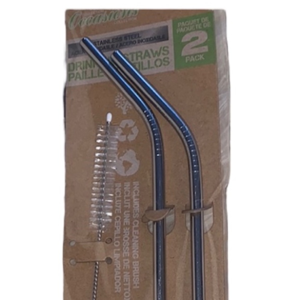 Stainless steel straws with cleaner brush NIP